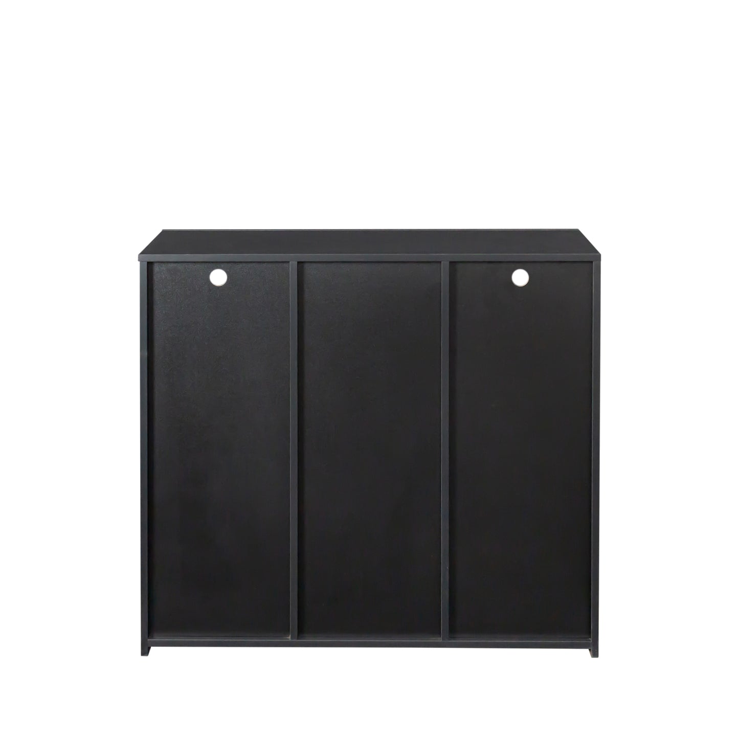 Kitchen Sideboard Cupboard with LED Light, Black High Gloss Dining Room Buffet Storage Cabinet Hallway Living Room TV Stand Unit Display Cabinet with Drawer and 1 Doors