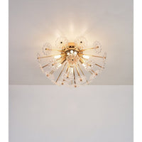 Flush Mount Ceiling Light, Crystal Chandelier Light Fixture Sputnik Firework Ceiling Lamp Modern Golden Close to Ceiling Light