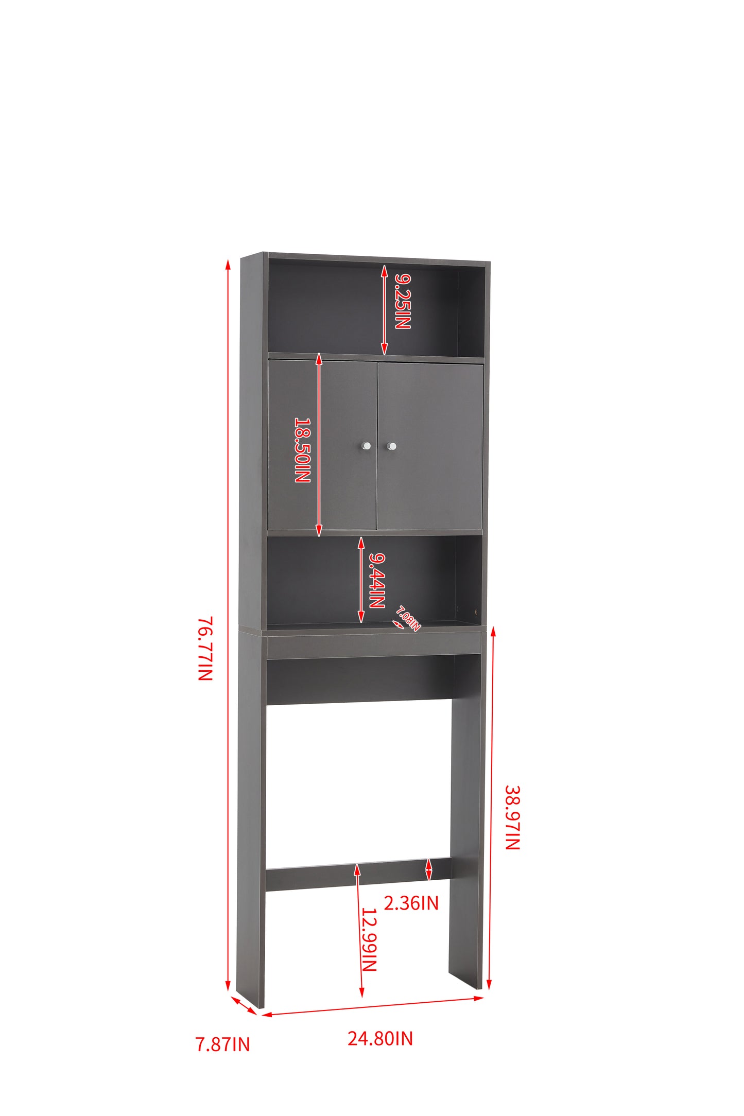 Home Bathroom Shelf Over-The-Toilet, Bathroom SpaceSaver, Bathroom, Tollilet storage cabinet, GRAY