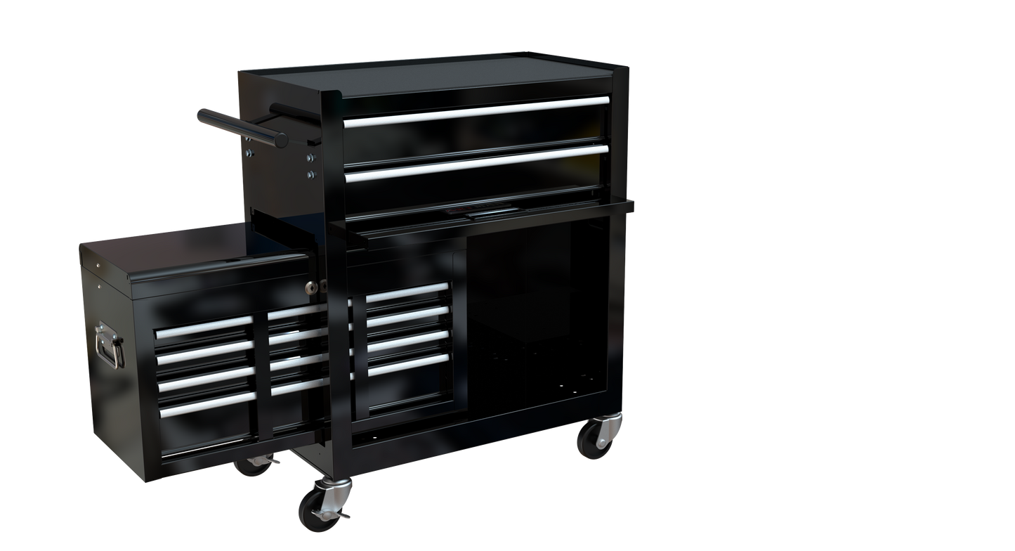 High Capacity Rolling Tool Chest with Wheels and Drawers, 8-Drawer Tool Storage Cabinet--BLACK