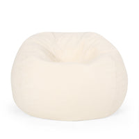 Enger Shearling 3 Foot Bean Bag, Cream