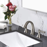 Widespread Bathroom Sink Faucets Two Handle 3 Hole Vanity Bath Faucet  with Drain Assembly (Brushed Nickel)