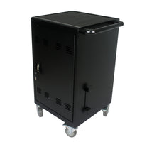 Mobile Charging Cart and Cabinet for Tablets Laptops 30-Device With Combination Lock--Black