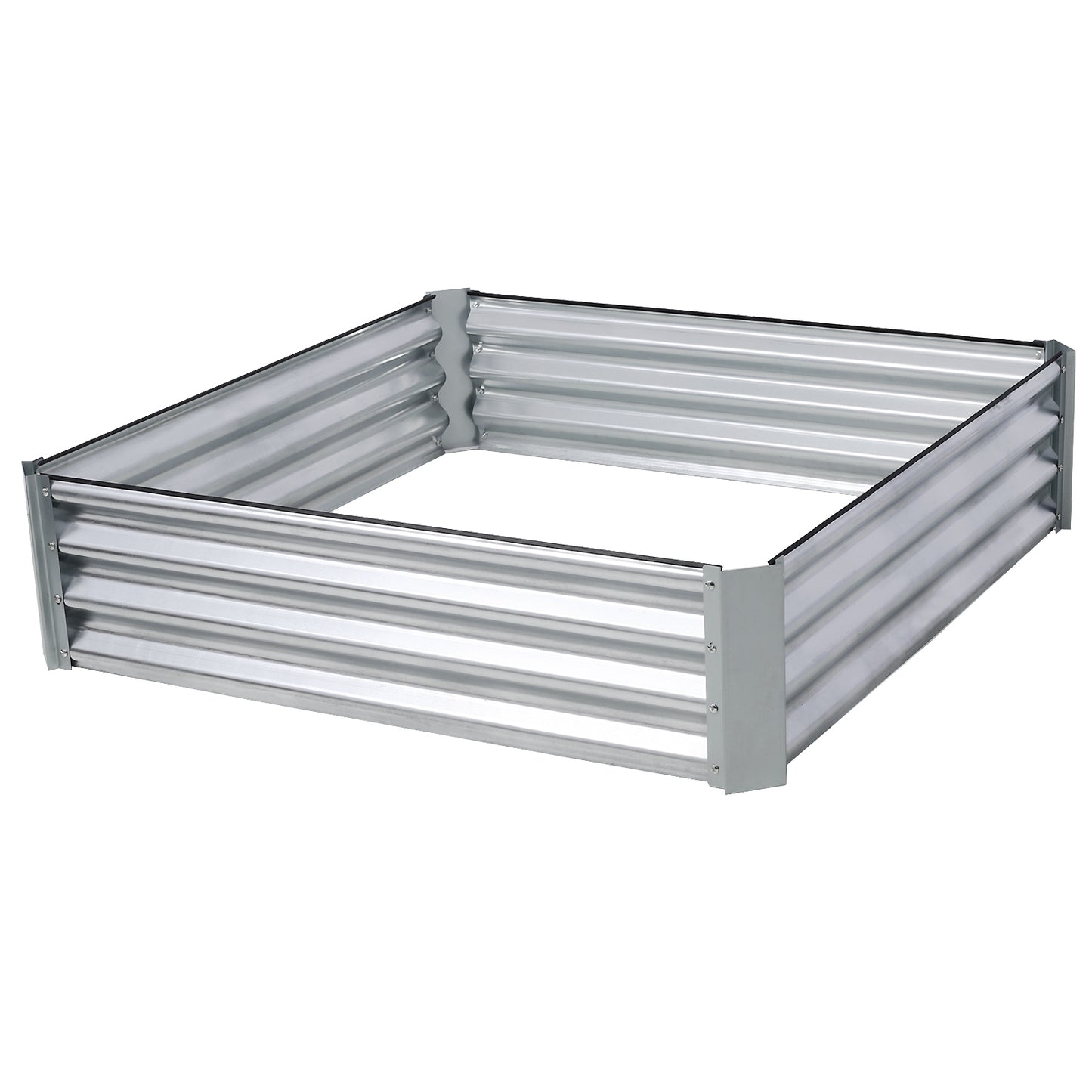 Galvanized Planter Bed,Galvanized Raised Garden Bed Kit, Galvanized Planter Raised Garden Boxes Outdoor, Square Large Metal Raised Garden Beds for Vegetables,4*4*1ft