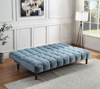 ACME Yolandi Adjustable Sofa  in Teal Velvet & Dark Walnut Finish 57202