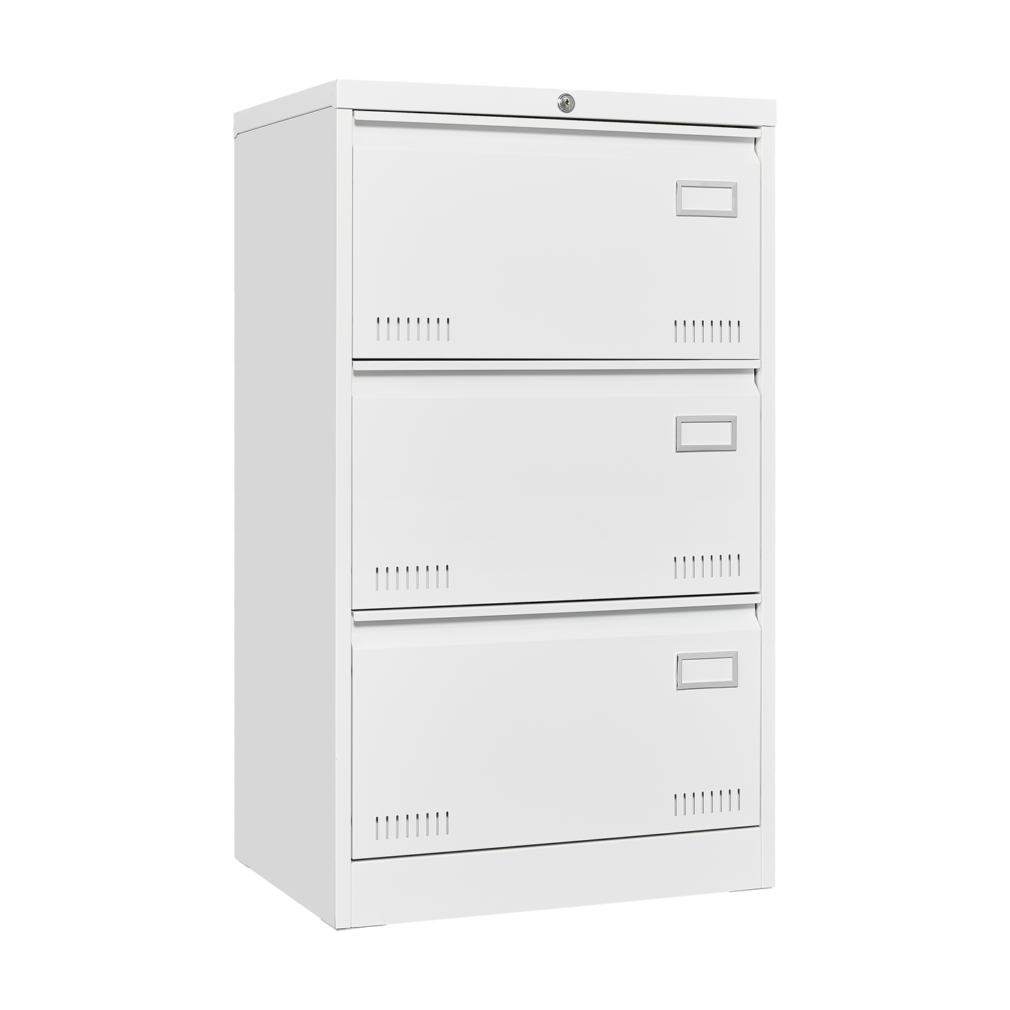 Filing Cabinet Lateral File Cabinet 3 Drawer, White Filing Cabinets with Lock, Locking Metal File Cabinets Three Drawer Office Cabinet for Legal/Letter/A4/F4 Home Offic