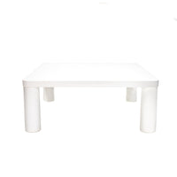 Cream White Coffe Table, 33.5" Modern Minimalist Square Coffee Tables for Living Room Home Office, Sturdy Durable Low Table for Sitting on The Floor, Tatami Floor Tables