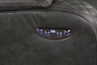 Benz LED & Power Recliner 3 PC Made With Faux Leather in Gray