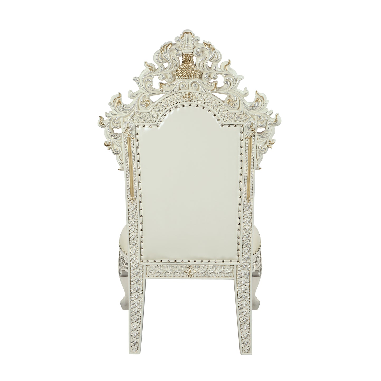 ACME Adara SIDE CHAIR (SET-2) Pearl White PU & Antique White Finish DN01230