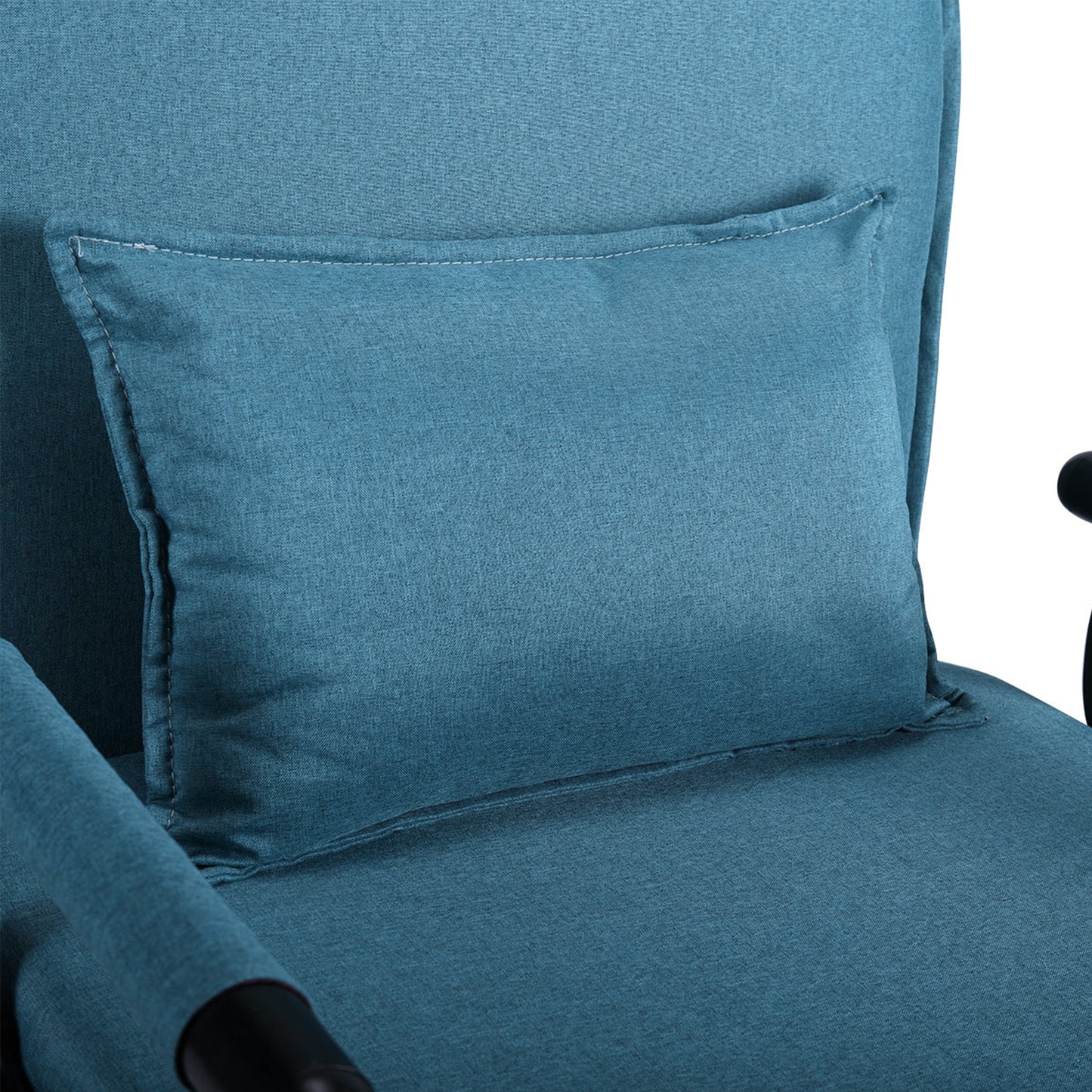 Lounge Chair Adjustable Folding Dual-Purpose Chair Sofa Bed Recliner Chair - Blue with Pillow