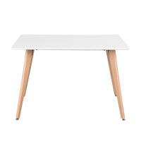 43.3" Square High Glossy Dinning Table - White & Oak