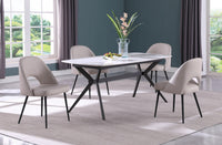 Morden Horse belly shape dining table with metal base