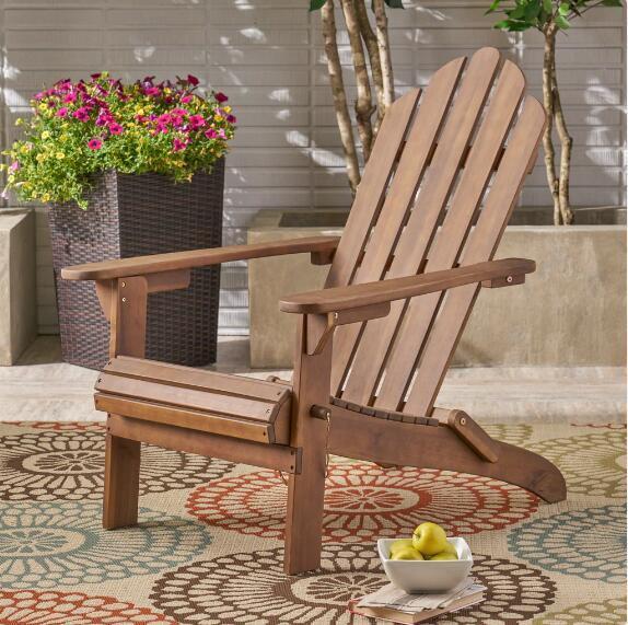 Hollywood Outdoor Foldable Solid Wood Dark Brown Chair