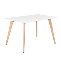 43.3" Square High Glossy Dinning Table - White & Oak