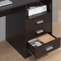 Techni Mobili Classic Computer Desk with Multiple Drawers, Wenge