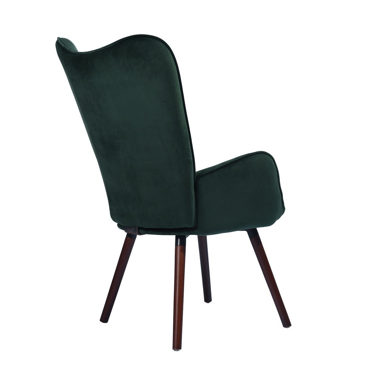 Modern Wingback Accent Armchair Living Room Tufted Velvet Upholstery, Dark Green