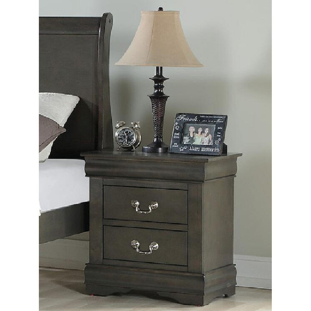 ACME Louis Philippe Nightstand in Dark Gray