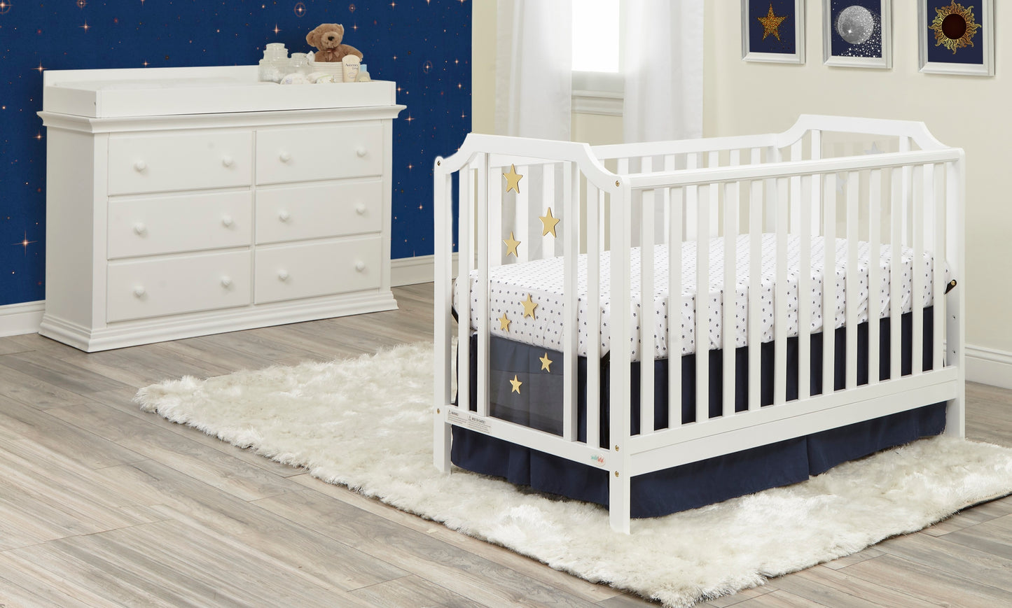 Celeste 3-in-1 Convertible Island Crib White