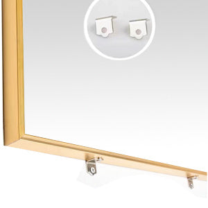 65" x 24" Full Length Mirror Hanging Standing or Leaning, Bedroom Mirror Floor Mirror Wall-Mounted Mirror with Alloy Frame, Gold