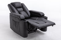 Power Recliner Chair Classic with Traditional Luxurious PU Leather luster, and Electric Headrest & Two Cupholders