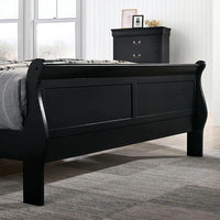 California King Size Bed Black Louis Phillipe Solidwood 1pc Bed Bedroom Sleigh Bed