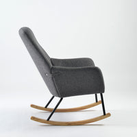 Wide Rocking Armchair with Hidden Headrest