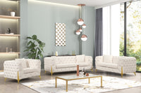 Contempo 3Pc Modern Living Room Set  Made with Wood in Cream