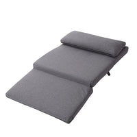 Sofa Bed, Lazy Floor Chair, 5 Position, Adjustable Backrest, Polyester, Light Grey