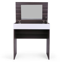 Vanity Make-up Dressing Table with Flip up Mirror Top Spacious Storage Vanity Table, Ebony and White