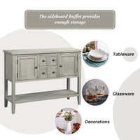 Cambridge Series Buffet Sideboard Console Table with Bottom Shelf (Antique Gray)