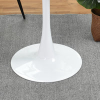 Modern 31.5" Dining Table with Round Top and Pedestal Base in White Color