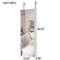 Full Mirror Jewelry Storage Cabinet With with Slide Rail Can Be Hung On The Door Or Wall