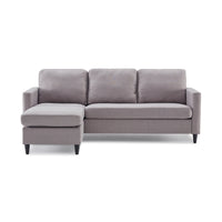 Reversible Sectional Sofa with Handy Side Pocket, Living Room L-Shape 3-Seater Couch with Modern Linen Fabric for Small Space