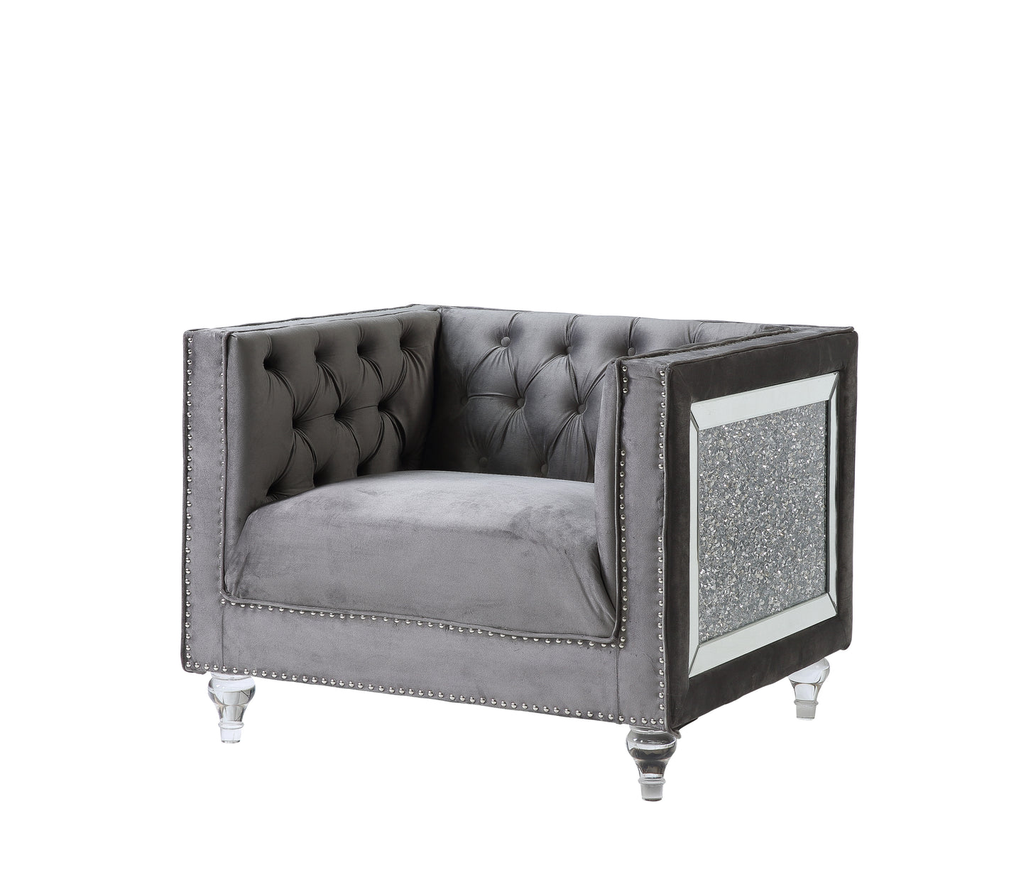 ACME HeiberoII Chair in Gray Velvet LV00332