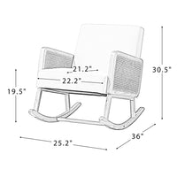 Rocking Chair with Rattan Arms