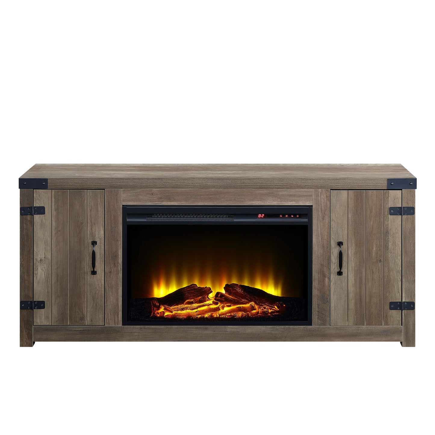 ACME Tobias Fireplace in Rustic Oak Finish