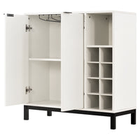 K&K Sideboards and Buffets With Storage Coffee Bar Cabinet Wine Racks Storage Server Dining Room Console 34 Inch (White)