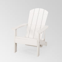 Outdoor Classic White Solid Wood Adirondack Chair Retractable Foldable