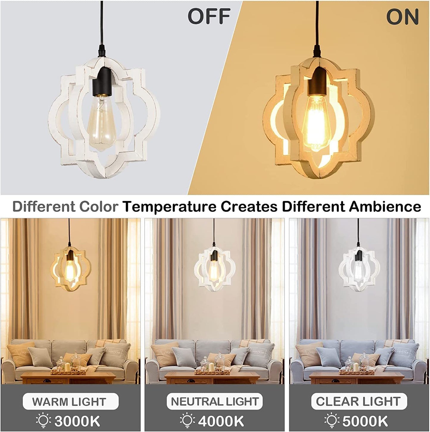 1-Light Farmhouse Orb Chandelier