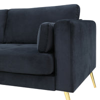 Sectional Sofa with Two Pillows, L-Shape Upholstered Couch with Modern Elegant Velvet for Living Room Apartment