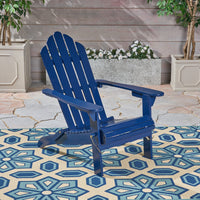 Outdoor Foldable Solid Wood Chair Dark Blue