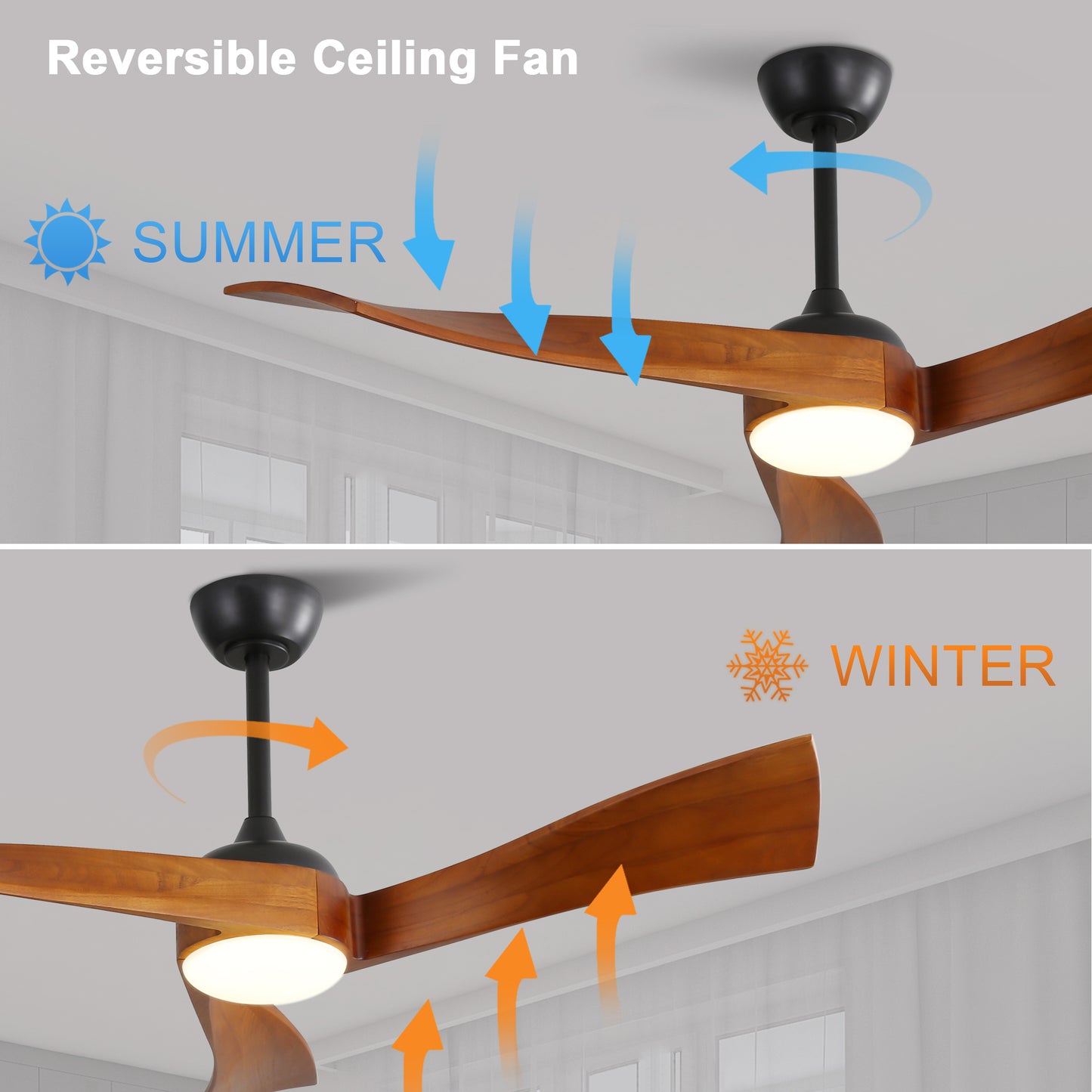 52 Inch Ceiling Fan Light With 6 Speed Remote Energy-saving DC Motor