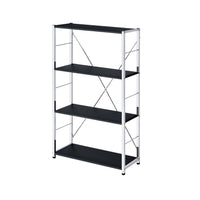 ACME Tennos Bookshelf, Black & Chrome Finish