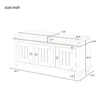 Homes Collection Wood Storage Bench with 2 Cabinets