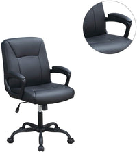 Relax Cushioned Office Chair 1pc Black Upholstered Seat Back Adjustable Chair Comfort