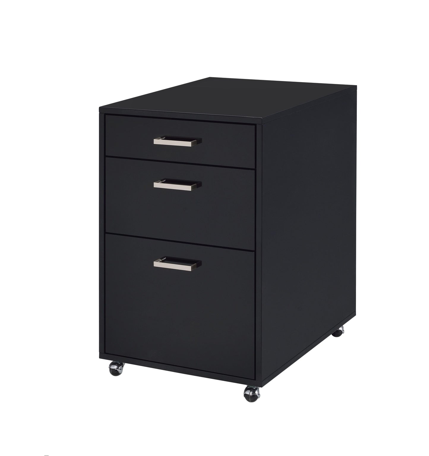 ACME Coleen File Cabinet, Black High Gloss & Chrome