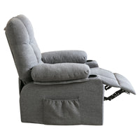 Reclining Massage Heating Sofa with USB and Side Pocket