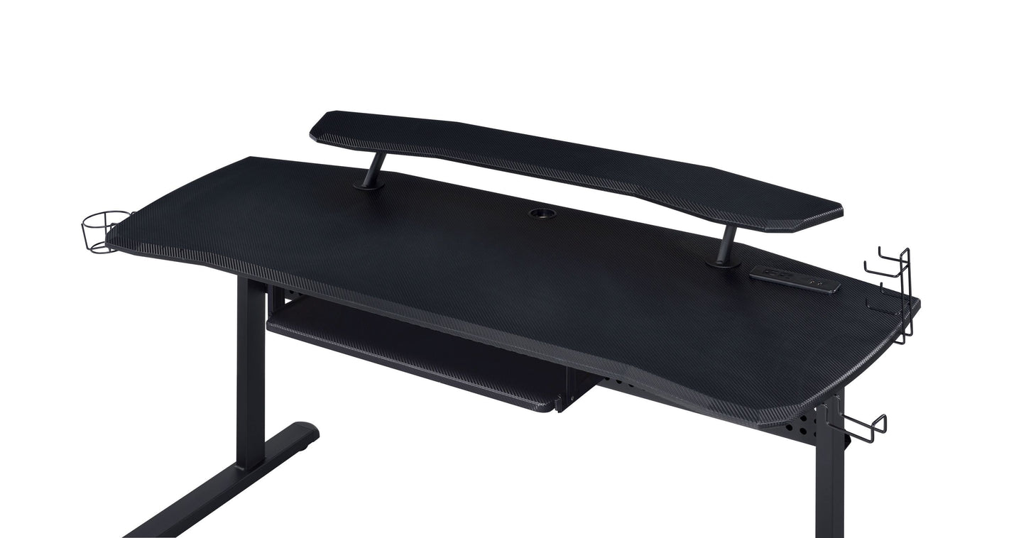 ACME Vildre Gaming Table w/USB Port, Black Finish