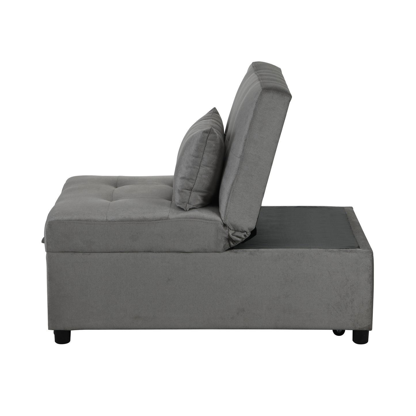 Folding Ottoman Sofa Bed (Gray)