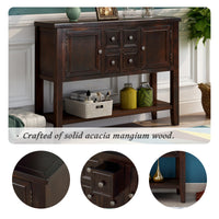 Cambridge Series Buffet Sideboard Console Table with Bottom Shelf (Espresso)